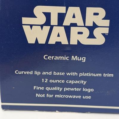 Vintage Star Wars Celebration II Black Ceramic Mug with Pewter Logo Rawcliffe Boxed