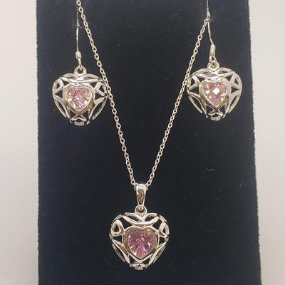 Sterling Jewelry - Green Stone Set & Pink Heart Set (ST-KD)