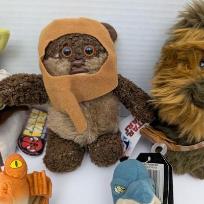 Star Wars Plush Lot Ewok Chewbacca Jar Jar Binks & Watto Character Stuffed Toys