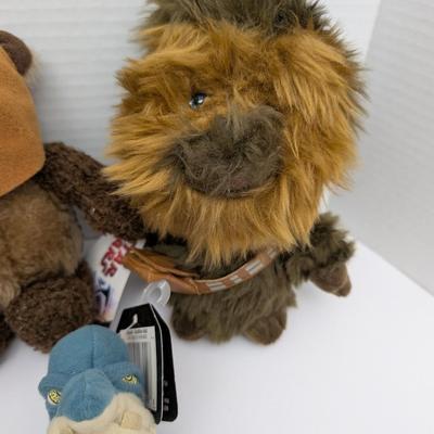 Star Wars Plush Lot Ewok Chewbacca Jar Jar Binks & Watto Character Stuffed Toys