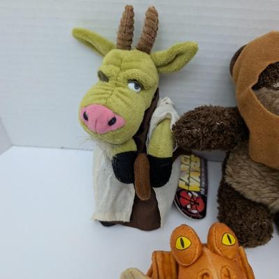 Star Wars Plush Lot Ewok Chewbacca Jar Jar Binks & Watto Character Stuffed Toys