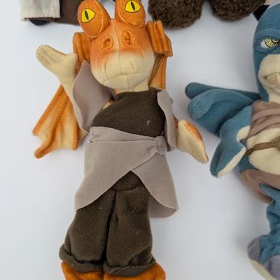 Star Wars Plush Lot Ewok Chewbacca Jar Jar Binks & Watto Character Stuffed Toys