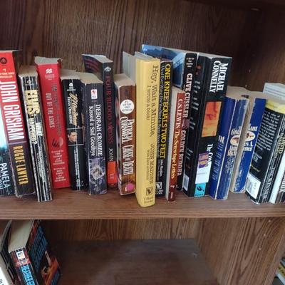 AN ASSORTMENT OF BOOKS AND 2 SMALLER BOOKCASES