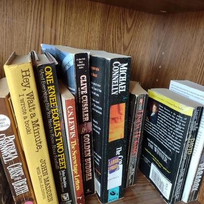 AN ASSORTMENT OF BOOKS AND 2 SMALLER BOOKCASES