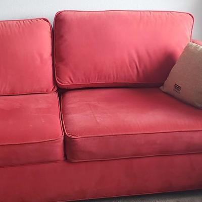 Sale Photo Thumbnail #28: Like new large velvety soft sofa that turns into a bed.   Made by The Sofa Company.  This is very heavy and needs movers.