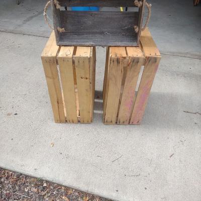 3 WOODEN CRATES