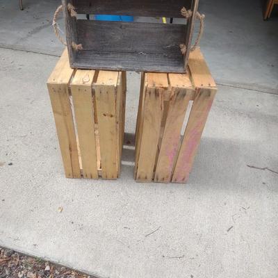 3 WOODEN CRATES