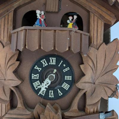 Vintage Swiss Black Forest Cuckoo Clock Cuendet Musical Movement Untested