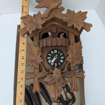 Vintage Swiss Black Forest Cuckoo Clock Cuendet Musical Movement Untested