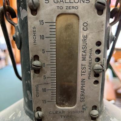 Sale Photo Thumbnail #57: Vintage Ellisco Seraphin Test Measure Tank, US Standard 5 Gallons to Zero  also known as a gasoline pump calibration can or a test prover