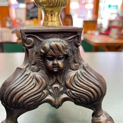 Sale Photo Thumbnail #70: Pair of Vintage Art Nouveau or Renaissance Revival Style Candlesticks
17" Tall