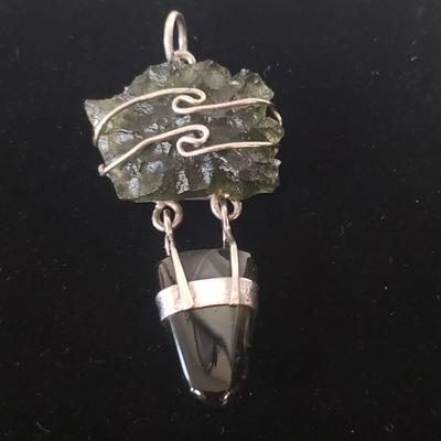 18 Sterling and Stone Pendants (ST-KD)