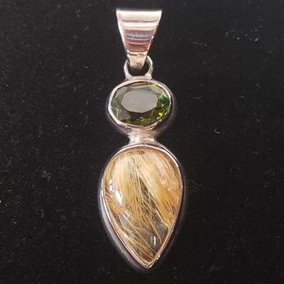 18 Sterling and Stone Pendants (ST-KD)