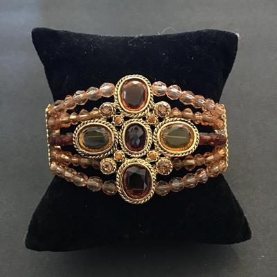 Pretty vintage amber beaded bracelet
