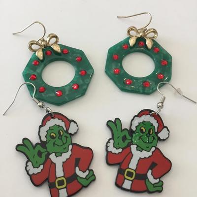 Cute acrylic Christmas earrings