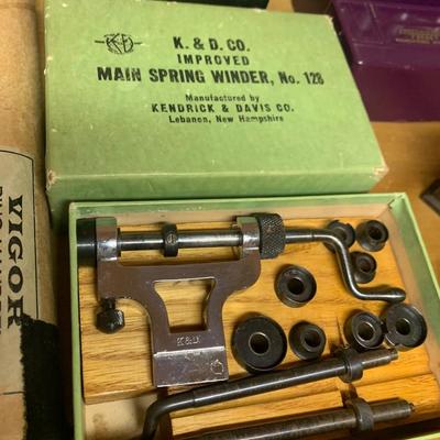 Vintage Watch / Jewelers Work Station LOADED w / Parts & Repair Tools