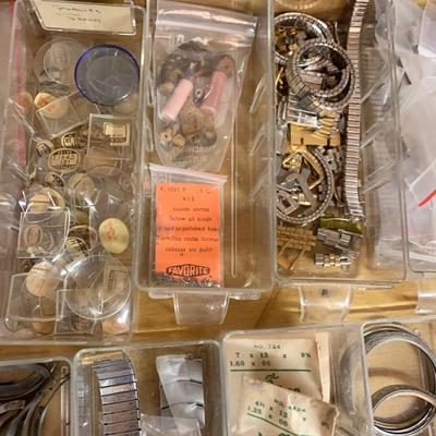 Vintage Watch / Jewelers Work Station LOADED w / Parts & Repair Tools