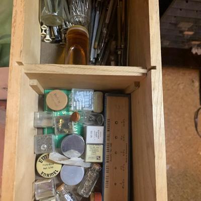 Vintage Watch / Jewelers Work Station LOADED w / Parts & Repair Tools