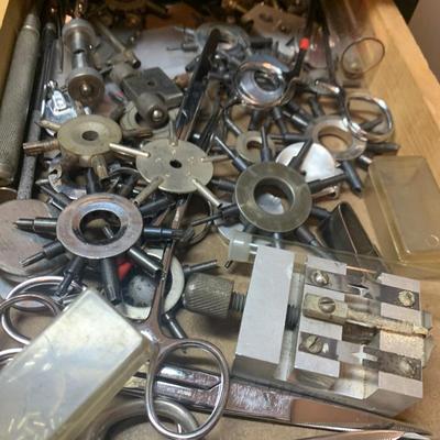 Vintage Watch / Jewelers Work Station LOADED w / Parts & Repair Tools