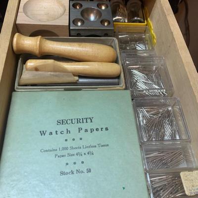 Vintage Watch / Jewelers Work Station LOADED w / Parts & Repair Tools
