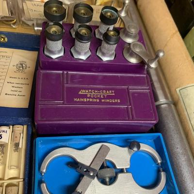 Vintage Watch / Jewelers Work Station LOADED w / Parts & Repair Tools