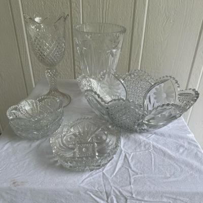 Sale Photo Thumbnail #10: Various different cut glass pieces.
Selling together.