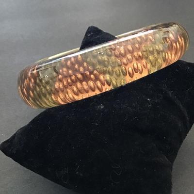 Large vintage acrylic bangle bracelet