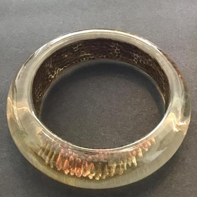 Large vintage acrylic bangle bracelet
