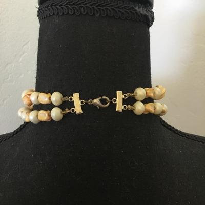 cool looking vintage, chunky golden peach bead choker Necklace