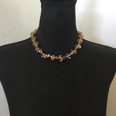 Beautiful Amber colored crystal bead necklace. Very beautiful very nice.
