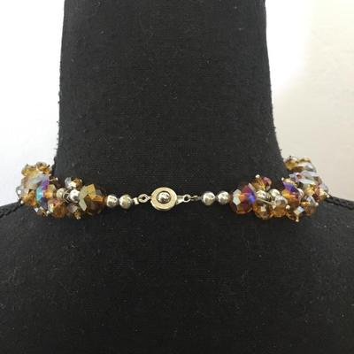 Beautiful Amber colored crystal bead necklace. Very beautiful very nice.