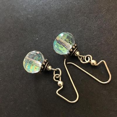 Aurora Borealis crystal dangle earrings