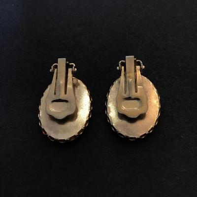 Vintage abstract clip on earrings