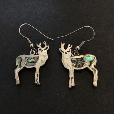 Reindeer Abalone earrings, Mexico