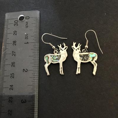 Reindeer Abalone earrings, Mexico