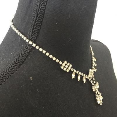 Beautiful, vintage, art, deco, rhinestone statement, necklace