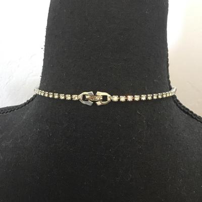 Beautiful, vintage, art, deco, rhinestone statement, necklace