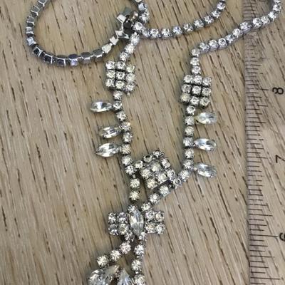 Beautiful, vintage, art, deco, rhinestone statement, necklace