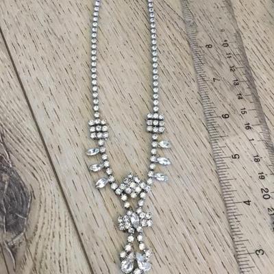 Beautiful, vintage, art, deco, rhinestone statement, necklace