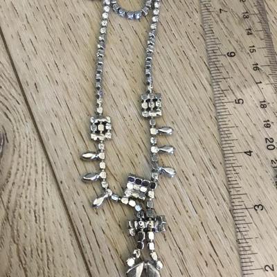 Beautiful, vintage, art, deco, rhinestone statement, necklace