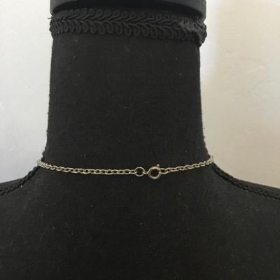 Beautiful vintage Silver-tone large gemstone pendant necklace