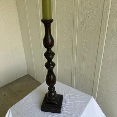 Sale Photo Thumbnail #13: Wood candlestick. 25 inches tall.