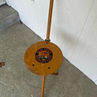 Sale Photo Thumbnail #14: Such a fun little portable chair. From the 1939 world fair. Fold it up and carried it along with you. It won first place at the Indiana State fair Home and family art exhibition