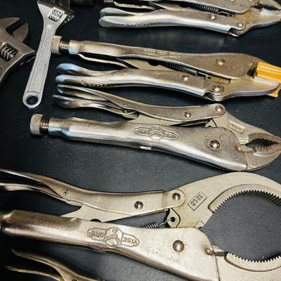 HUGE Lot of Adjustable wrenches & Vice Grips