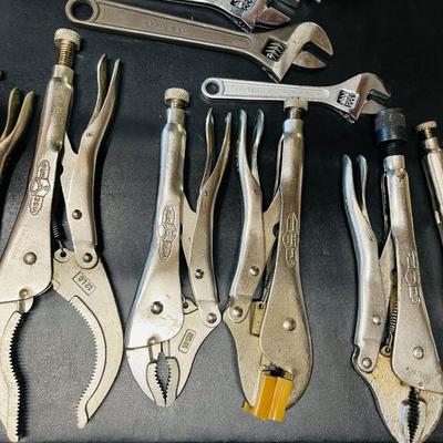 HUGE Lot of Adjustable wrenches & Vice Grips