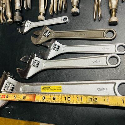 HUGE Lot of Adjustable wrenches & Vice Grips