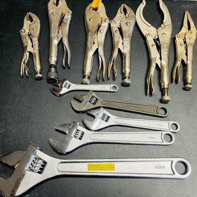HUGE Lot of Adjustable wrenches & Vice Grips