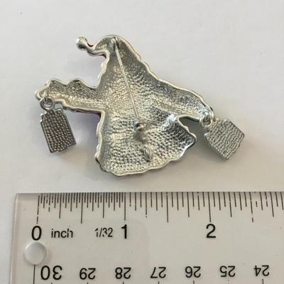 Cute enamel Christmas Santa Claus with gifts brooch