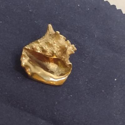 14 Karat Yellow Gold Pendant-Conch Shell Design- Approx Total Weight 10.8 Grams (#60)