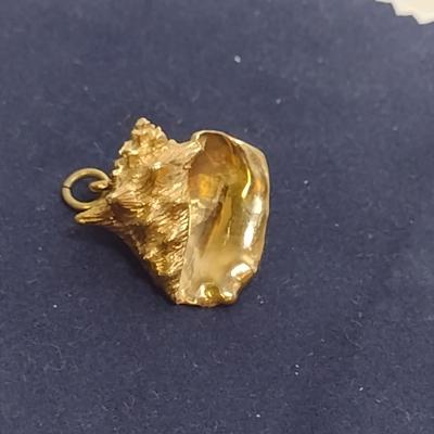 14 Karat Yellow Gold Pendant-Conch Shell Design- Approx Total Weight 10.8 Grams (#60)